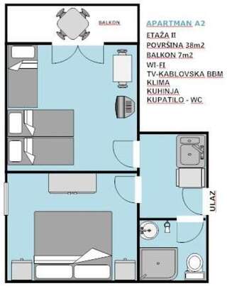 Апартаменты Apartments Djulija Сутоморе Апартаменты с 2 спальнями-6