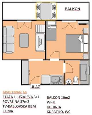 Апартаменты Apartments Djulija Сутоморе Апартаменты с 1 спальней-10