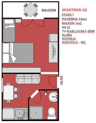 Апартаменты Apartments Djulija Сутоморе Апартаменты-студио-1